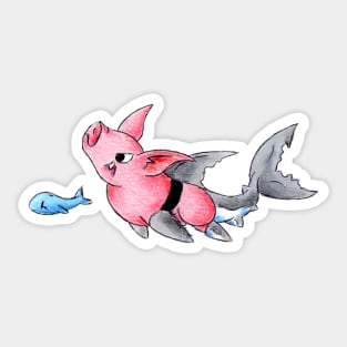 Megalodon Piggy Sticker